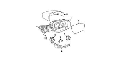 Oglinda usa exterioara LAND ROVER DISCOVERY/LR4 (TAA), 03.2009-2014, View Max, partea stanga, reglare electrica; grunduit; incalzit; sticla convexa; geam cromat; 6 pini; cu semnalizare