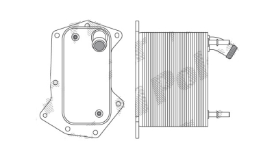 Radiator racire ulei motor, termoflot Land Rover Range Rover Sport, 2005-2013, Range Rover, 2002-2012, motor 3.6 TDV8, 200 kw, diesel, cv automata, 145x72x110 mm, din aluminiu