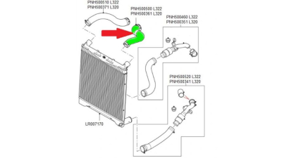 Furtun intercooler, supraalimentare Land Rover Range Rover Sport 2005-2013, diametru 45/55 mm, cauciuc, BestAutoVest 4334PT-1