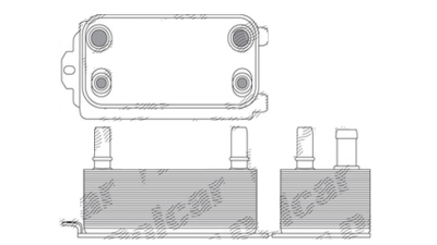 Radiator racire ulei motor, termoflot Land Rover Range Rover Sport, 01.2013-, motor 3.0 V6 Supercharged, 250/280 kw, benzina, cv automata, 72x142x50 mm, racitor transmisie, din aluminiu