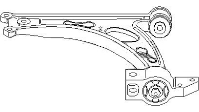 Brat fata Topran pentru Skoda Octavia 2 Vw Caddy Golf 5 , Golf Plus Touran Eos Jetta Seat Altea Leon Toledo Audi A3 , inferior parte stanga