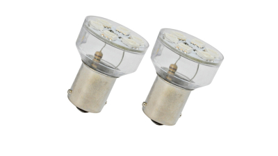 Set 2 becuri auto cu leduri Vecta 12V BA15s S25 , 6 LED , 5050 SMD , galben