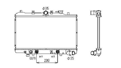 Radiator racire Mazda 323, 01.1986-06.1987 Break; Combi, motor 1.6, 76 kw, benzina, cutie manuala, 668x449x16 mm, aluminiu brazat/plastic, 