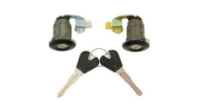 Set yale inchidere Mazda 323 (Bg), 1990-1994, cu chei, cu 2 butuci blocare usa,stanga/dreapta, fata, B500-76-210/220,