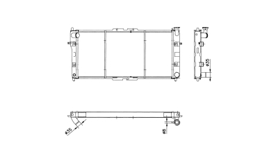 Radiator racire Mazda 626 (Gf/Gw) 06.1987-04.2002/ Mazda 626 Ge 1992-1997 (Motorizare 1, 8 66/77kw; 2, 0 85/86/100kw); Mazda Mx-6, 1992-1998 (Motorizare 2, 0 85/88kw) Benzina, cutie Manuala, dimensiune 690x328x26mm, Cu lipire fagure prin brazare, SR