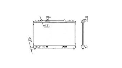 Radiator racire Mazda 6 (Gg/Gy), 03.2005-01.2008, Motorizare 1, 8 88kw; 2, 0 108kw Benzina, tip climatizare Cu/fara AC, cutie Manuala, dimensiune 728x375x16mm, Cu lipire fagure prin brazare, KOYO