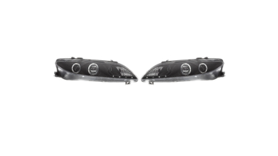Set faruri tuning Mazda 6 (Gg/Gy) 06.2002-11.2007, Stanga, Dreapta, tip bec H1+H1, manual/electric, cu lumina pozitie led, fara motoras, transparent-negru, ECE, tuning, BestAutoVest, 