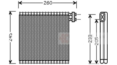 Vaporizator aer conditionat Mazda 6, 2002-2007 , 205x213x38mm, Diesel/1998ccm/100kW/136HP/2.0 , GJ6A61J10; GJYA61J1Z; GJYA61J1ZA; GJYA61J1ZB