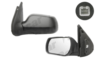 Oglinda exterioara Mazda 2 (Dy) 04.2003-10.2007 partea dreapta View Max crom convex carcasa prevopsita grunduita reglare electrica cu incalzire