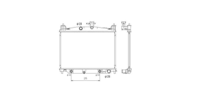 Radiator racire Mazda 2 (De), 07.2007-2014, Motorizare 1, 3 55/63kw; 1, 5 76kw Benzina, tip climatizare Cu/fara AC, cutie automata, diametru intrare/iesire 28/28mm, dimensiune 557x350x20mm, Cu lipire fagure prin brazare, Aftermarket