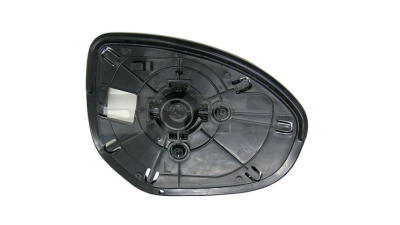 Geam oglinda exterioara cu suport fixare Mazda 2 (De), 11.2007-10.2014; 3 (Bl), 07.2009-09.2013; 6 (Gh), 11.2007-12.2012, partea Stanga, incalzit; sticla asferica; geam cromat, Aftermarket