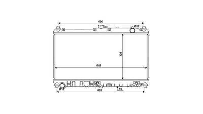 Radiator racire Mazda MX-5, 01.1998-10.2005, motor 1.6, 81 kw, 1.8, 103 kw, benzina, cutie automata, cu/fara AC, 643x322x16 mm, aluminiu brazat/plastic, 