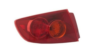 Stop spate lampa Mazda 3 (Bk), 10.2003-03.2006, Sedan, partea Stanga, exterior; tip bec W21/5W+W21W; carcasa rosie; fara soclu bec ; Omologare: ECE, DEPO