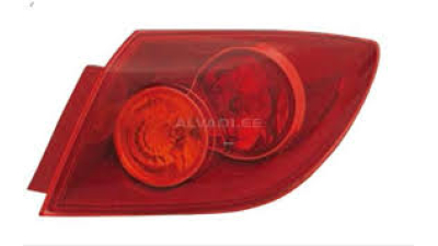 Stop spate lampa Mazda 3 (Bk), 10.03-03.06 Hatchback, spate, omologare ECE, fara suport bec, exterior, carcasa rosie, BP4K51150D; BP4K51150E, Dreapta
