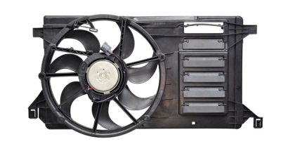 GMV radiator electroventilator Mazda 3, 2003-2009, motor 1.6 D 66/80kw, diesel, 390 mm; 3 pini, fara modulul de control electronic, 