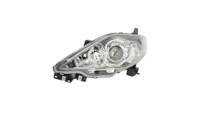 Far Mazda 5 (CR), 04.2005-08.2007, partea Stanga, electric, tip bec H7+HB3, negru, fara becuri, cu motoras, Depo