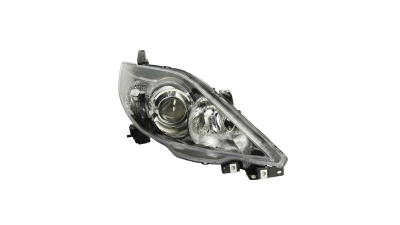 Far Mazda 5 (CR), 04.2005-08.2007, partea Dreapta, electric, tip bec H7+HB3, negru, fara becuri, cu motoras, Depo