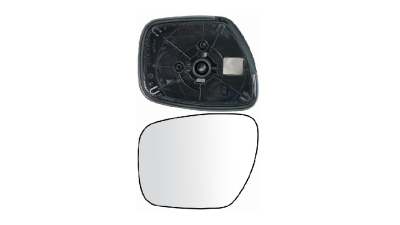 Geam oglinda exterioara cu suport fixare Mazda 5 (Cr19), 04.2005-05.2010; Cx-7 (Er), 01.2006-08.2012; Cx-9 (Tb), 05.2006-10.2012, partea Stanga, sticla convexa; geam cromat, Aftermarket