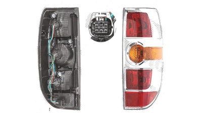 Stop spate lampa Mazda Bt-50, 07.2008-09.2011, spate, Dreapta, cu mers inapoi; P21/5W+P21W; cu suport becuri;