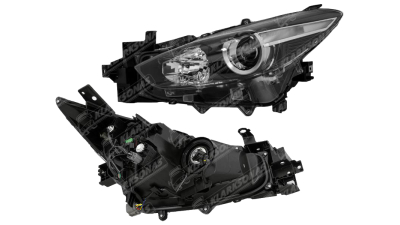 Far Mazda 3 (Bm), 07.2017-, fata, Stanga, cu daytime running light; H11+H15+W5W; electric; cu motor, DEPO