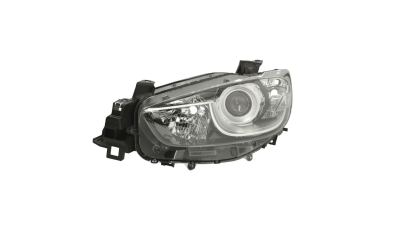 Far Mazda CX-5, 03.2012- versiune europeana, partea Stanga, electric, cu lumini de zi, tip bec H11+H15, cu motoras, TYC