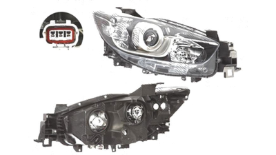 Far Mazda Cx-5 (Ke), 03.2012-, fata, Dreapta, versiune europeana, cu daytime running light; H11+H15+PY21W+W5W; electric; fara motoras, TYC
