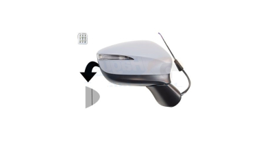 Oglinda usa exterioara MAZDA CX-5 (KE), 2015-08.2017, partea dreapta, reglare electrica; grunduit; incalzit; sticla convexa; geam cromat; rabatabil; 9 gauri / 8 pini; cu semnalizare