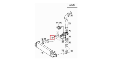 Furtun intercooler, supraalimentare Mercedes C-Class (W203) 2000-2007, C-Sportcoupe (Cl203) 2000-2008, cauciuc, BestAutoVest 5000PT-3