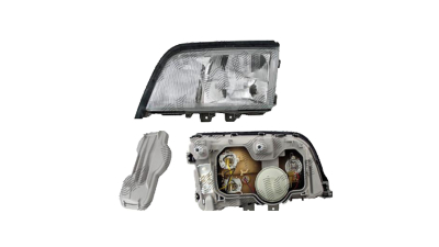 Far Mercedes Clasa C (W202) 03.1993-08.1996 TYC partea Stanga, tip bec H1+H1+H3, reglaj pneumatic