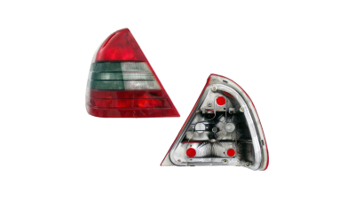 Stop spate lampa Mercedes Clasa C W202 Sedan, 1993-2001, rosu-alb, fara suport becuri, partea stanga, TYC