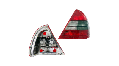 Stop spate lampa Mercedes Clasa C W202 Sedan, 1993-2001, rosu-alb, fara suport becuri, partea dreapta, TYC