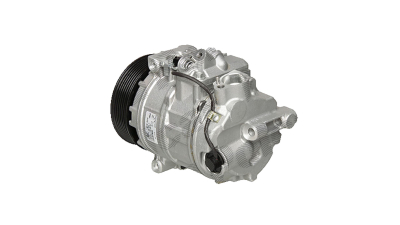 Compresor aer conditionat Mercedes Clasa C (W204), 2007-2014, motorizare 1.8 T, C180 Kompressor BlueEfficiency/C200 CGI BlueEfficiency; 1.8 compressor, C180/C200 Kompressor; benzina, rola curea 120 mm, 7 caneluri, de tip Denso: 7SEU17C