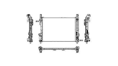 Radiator racire Mercedes Clasa A (W169), 2004-2012 Model A160 Cdi (2,0 Cdi 60kw); A170 (1,7 85kw Cu Ac); , Automat, Cu/fara AC, 650x406x26, Cu lipire fagure prin brazare Aftermarket
