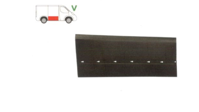 Panou reparatie usa Mercedes VITO / Clasa V (W638), 02.1996-01.2003, partea dreapta, usa culisanta; inaltimea 518 mm, cu gauri pentru bandou, metal, 