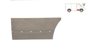 Panou reparatie usa Mercedes VITO / Clasa V (W638), 02.1996-01.2003, partea dreapta, cu gauri pentru bandou; inaltimea 470 mm, usa fata, 