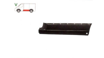 Segment reparatie panou lateral Mercedes Vito / Clasa 5 (W638) 02.1996-01.2003 , partea Stanga, Cu Gauri Ornament, Lungime 1490, Inaltime 350 Mm, Metal, 