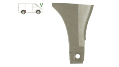 Segment reparatie aripa spate Mercedes Vito W638 1996-2003, parte montare stanga, parte inferioara, fara gauri pentru ornament, in fata rotii, 501284-2, Aftermarket