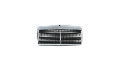 Grila radiator, masca fata Mercedes Clasa E W124 1984-1992, parte montare centrala, crom/negru cu 7 bars, 5014050Q, Aftermarket