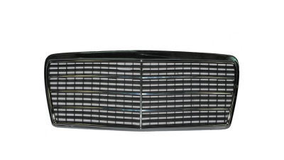 Grila radiator MERCEDES Clasa E W124 (Sedan/COUPE/CABRIO/Combi) 1993-06.1996, fata, 7 dungi; cromat; complet
