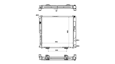 Radiator racire Mercedes W124/Clasa E, 1984-1996, Motorizare 2, 0 (E200); 2, 2 220e/E220 Benzina, tip climatizare cu AC, cutie Manuala, dimensiune 485x485x32mm, Aftermarket