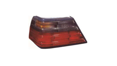 Stop, lampa spate MERCEDES Clasa E W124 (Sedan/COUPE/CABRIO) 12.1984-1993 tuning, DEPO, partea stanga, tip bec P21W+PY21W+R10W; fumuriu, semnal galben; fara soclu bec; tuning;