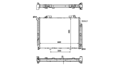 Radiator racire Mercedes Clasa E (W210), 07.1995-08.1999 Model E 290 Turbodiesel (2, 9 Td 95kw) Diesel, tip climatizare cu/fara AC, cutie M/A, dimensiune 638x485x35mm, Cu lipire fagure prin brazare, Aftermarket