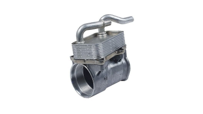 Radiator racire ulei motor, termoflot OEM/OES (Behr) Mercedes Clasa S (W220), 10.1998-08.2005, motor 2.8 V6, 3.2 V6, 3.7 V6, 4.3 V8, 5.0 V8, 5.4 V8, benzina, cv automata, 142x80x45 mm, cu carcasa filtru, din aluminiu