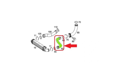 Furtun intercooler, supraalimentare Mercedes E-Class (W211) 2002-2009, diametru 67 mm, cauciuc, BestAutoVest 5016PT-1