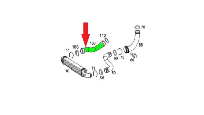 Furtun intercooler, supraalimentare Mercedes E-Class (W211) 2002-2009, Sprinter 2000-2006, cauciuc, BestAutoVest 5016PT-8