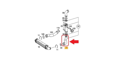 Furtun intercooler, supraalimentare Mercedes E-Class (W211) 2002-2009, diametru 60 mm, cauciuc, BestAutoVest 5016PT-9