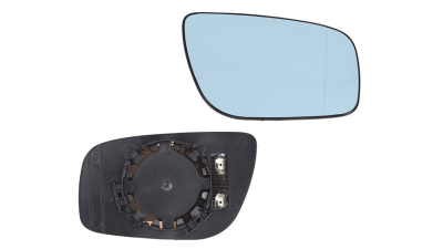 Geam oglinda exterioara cu suport fixare Mercedes Clasa E (W211) Sedan/Combi, 06.2006-12.2009, Dreapta, incalzita; geam asferic; geam albastru