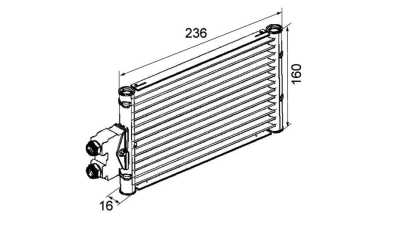 Radiator racire ulei motor, termoflot OEM/OES (Behr) Mercedes Clasa M (W164), 12.2005-2012, motor 6.2 V8, 375 kw, benzina, cv automata, ML63 AMG, 235x161x16 mm, racitor transmisie, din aluminiu brazat