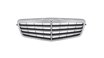 Grila radiator Mercedes Clasa E (W212) Sedan/Combi, 09.2009-02.2013, crom/gri, 21288005839775, 501805-1