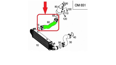Furtun intercooler, supraalimentare Mercedes C-Class (W204) 2007-2014, C-Class Coupe (C204) 2011-, Cls-Class (C218) 2011-, E Cabrio (A207) 2010-, E Class (W212) 2009-2016, E Coupe (C207) 2009-, silicon, BestAutoVest 5018PT-1